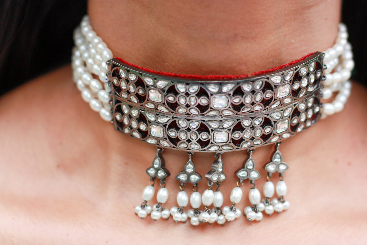 Zoya Pearl Fringe Choker