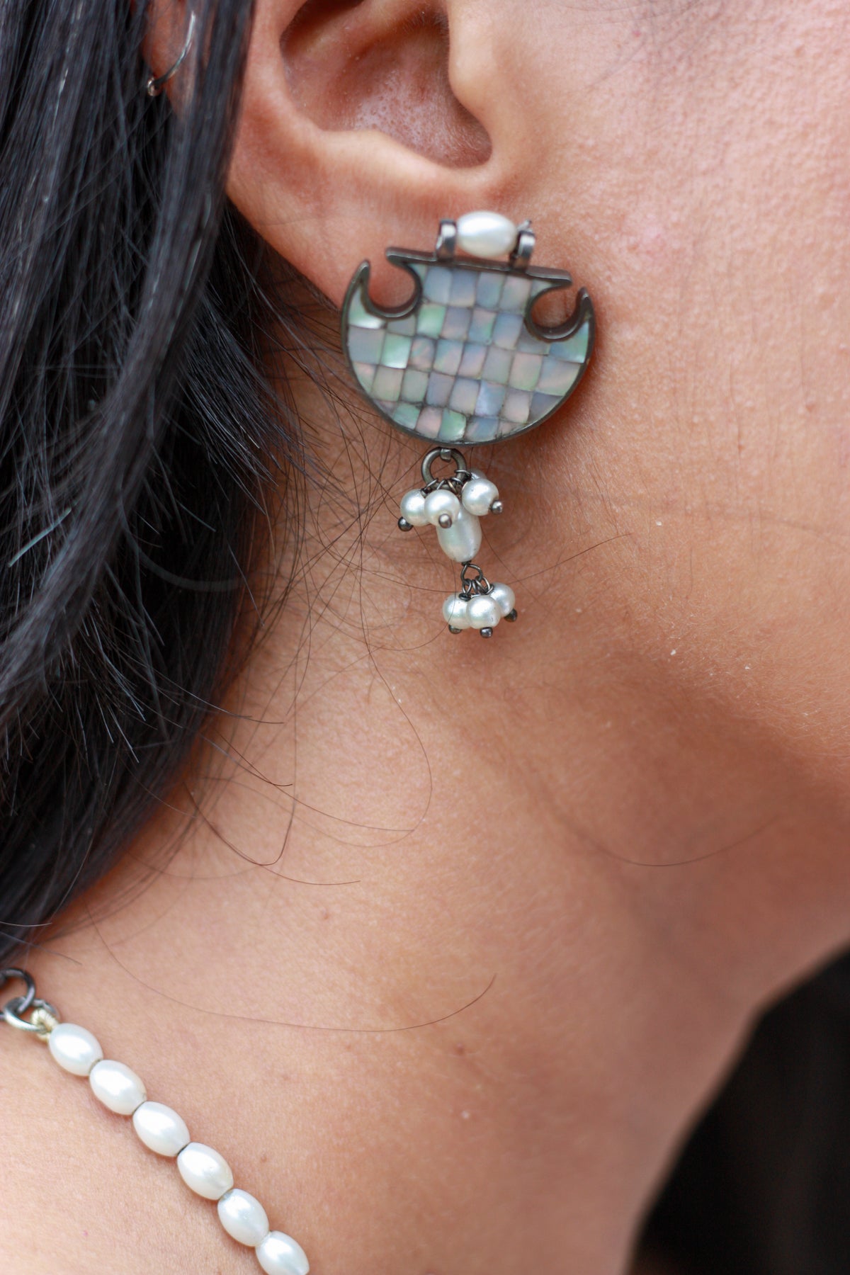 Chandrika Mother-of-Pearl Shield Earrings