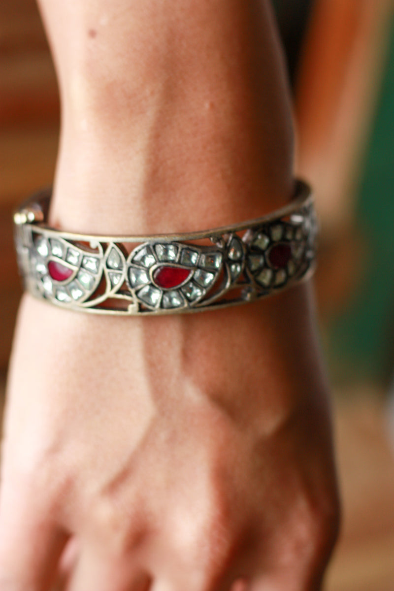 Rani Ruby Polki Cuff Bracelet
