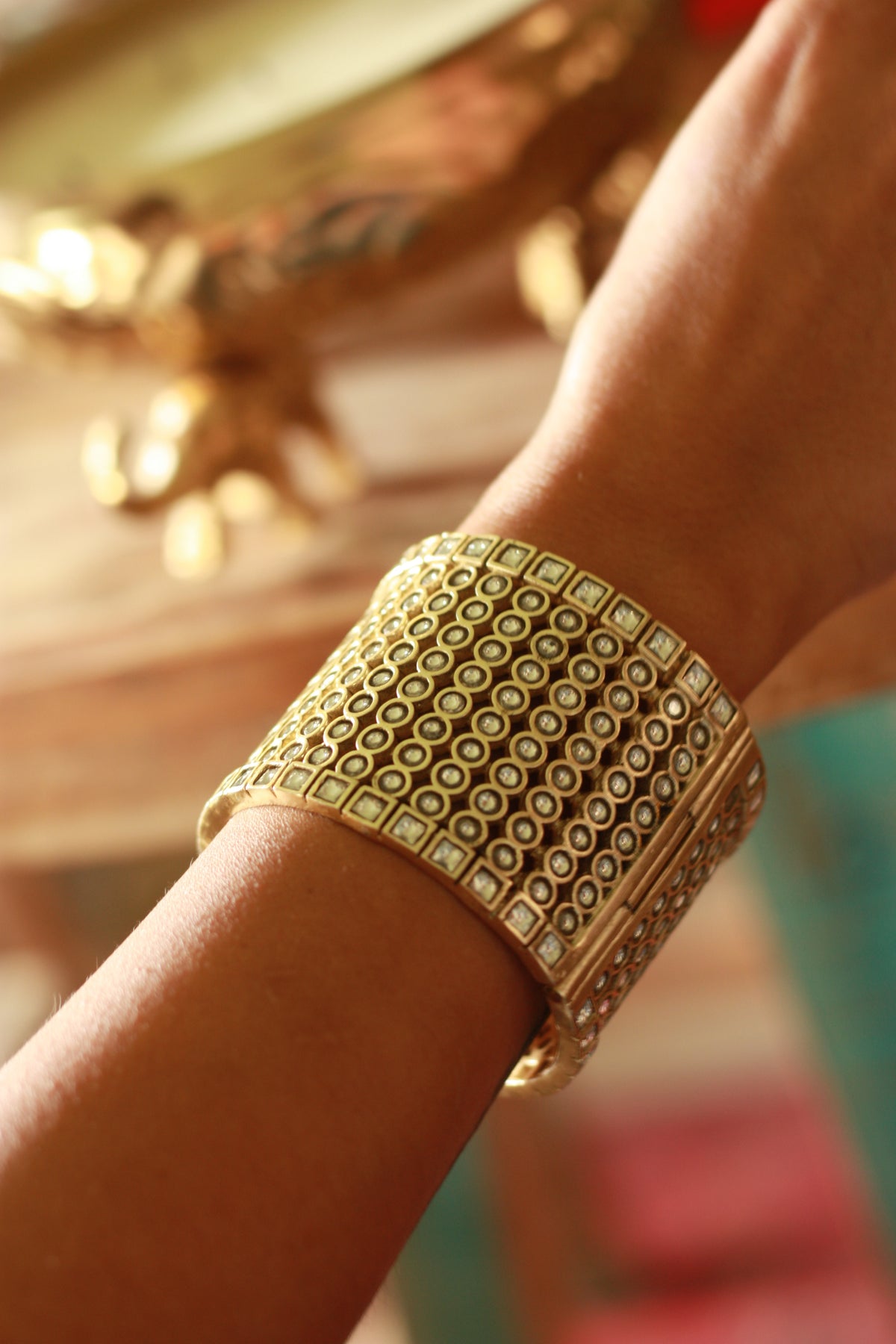 Mosaic Halo Kundan Cuff