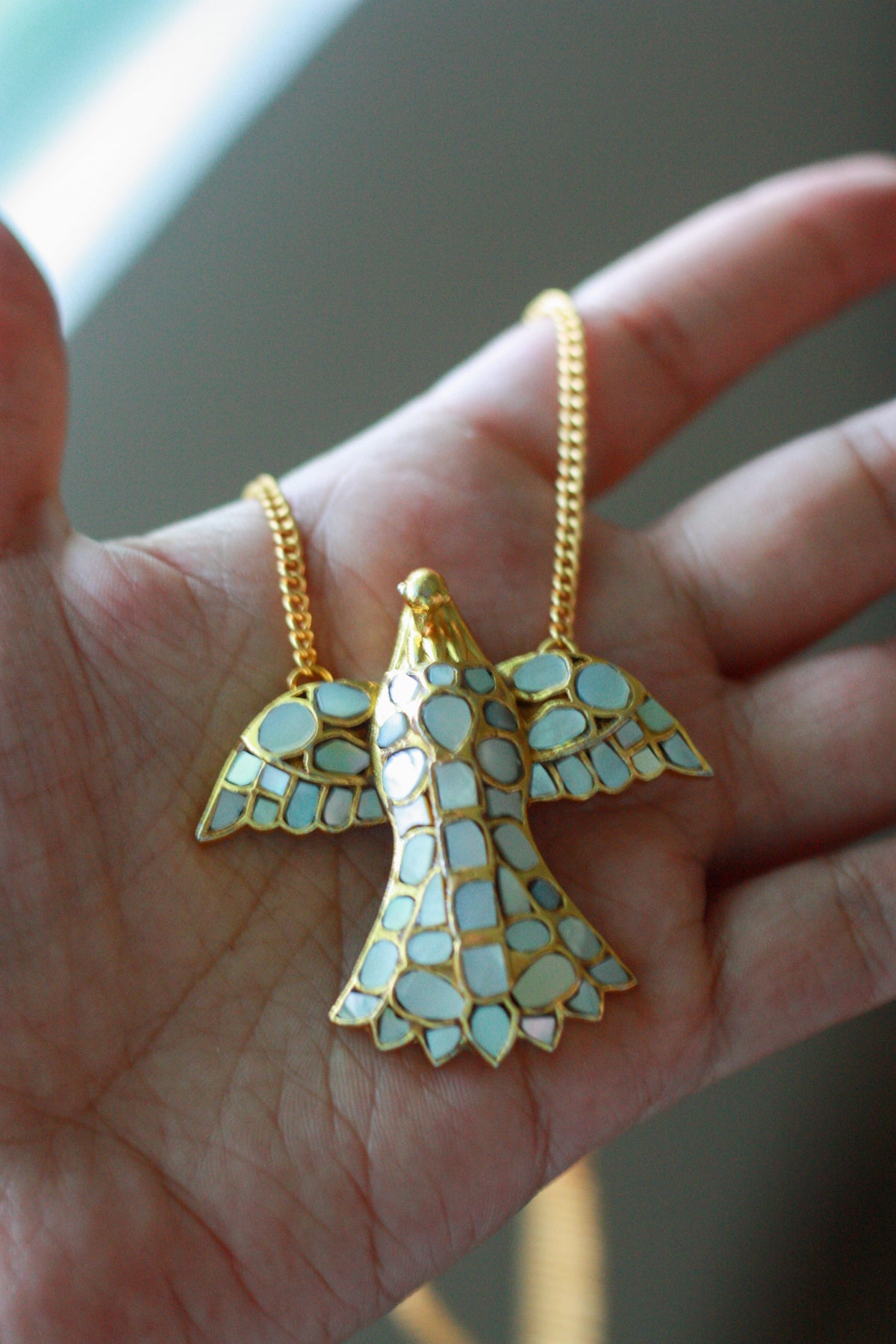 Angel Wing Mosaic Bird Pendant