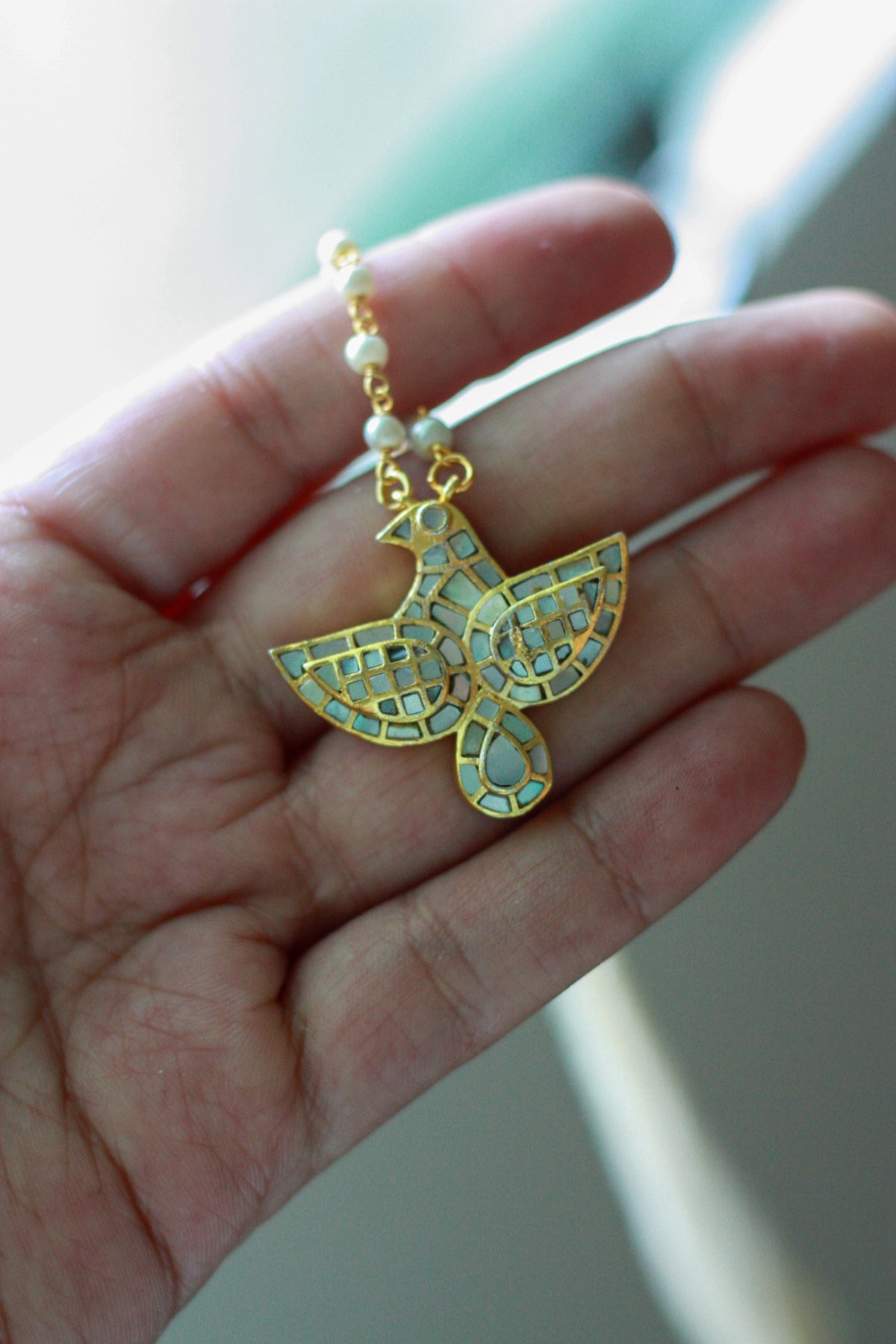 Mini Mosaic Bird Pendant