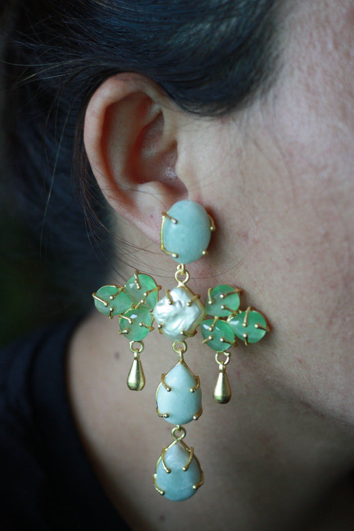 Green Gemstone Cross Chandelier