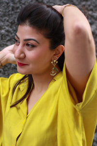 Sitara Crescent Star Drop Earrings