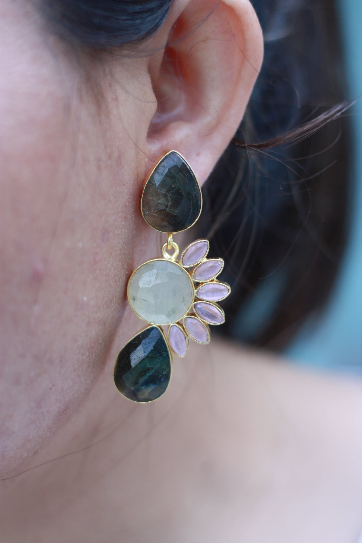 Blue Pottery Mosaic Studs