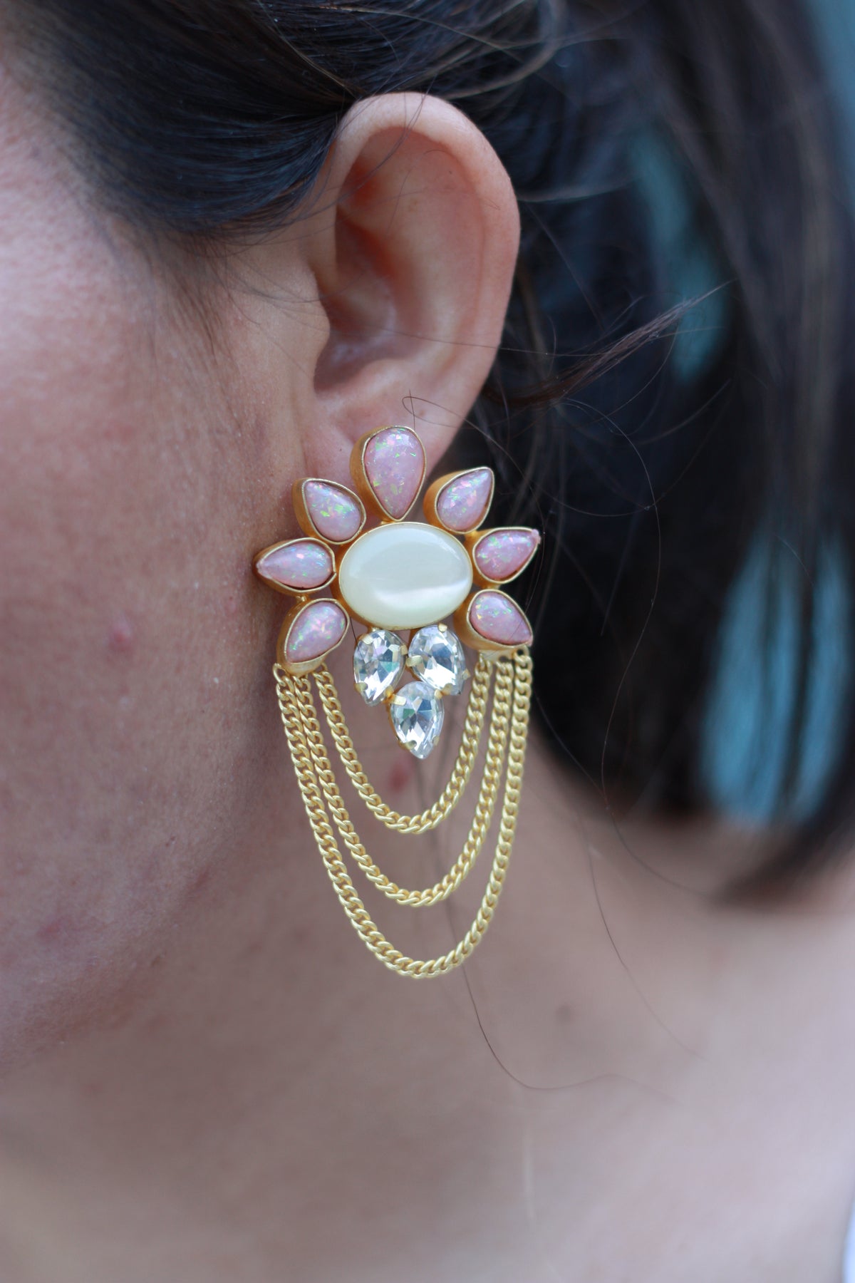 Turquoise Enamel Heart Drop