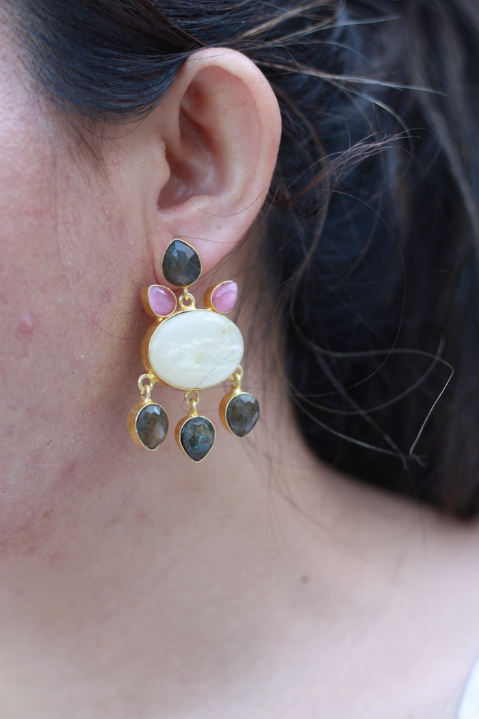 Labradorite Mother of Pearl Drop