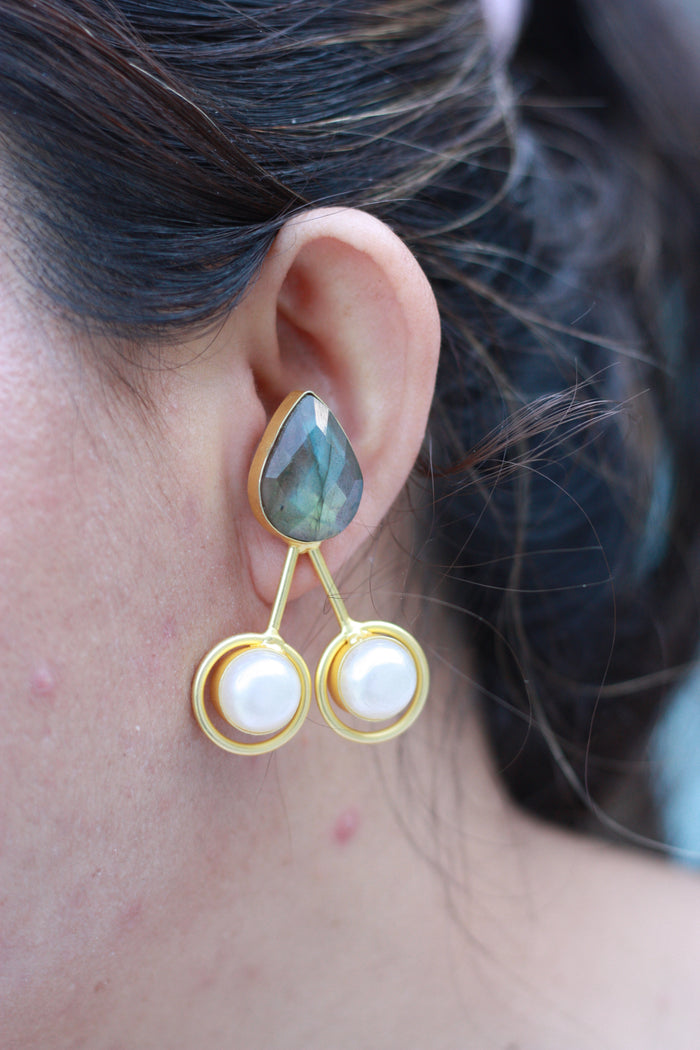 Opaline Dew Drop Hoops