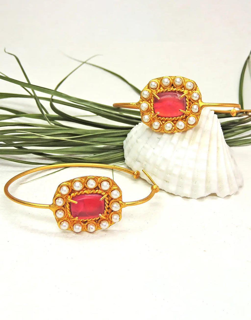 Keya Hoops (Crimson)- Handcrafted Jewellery from Dori