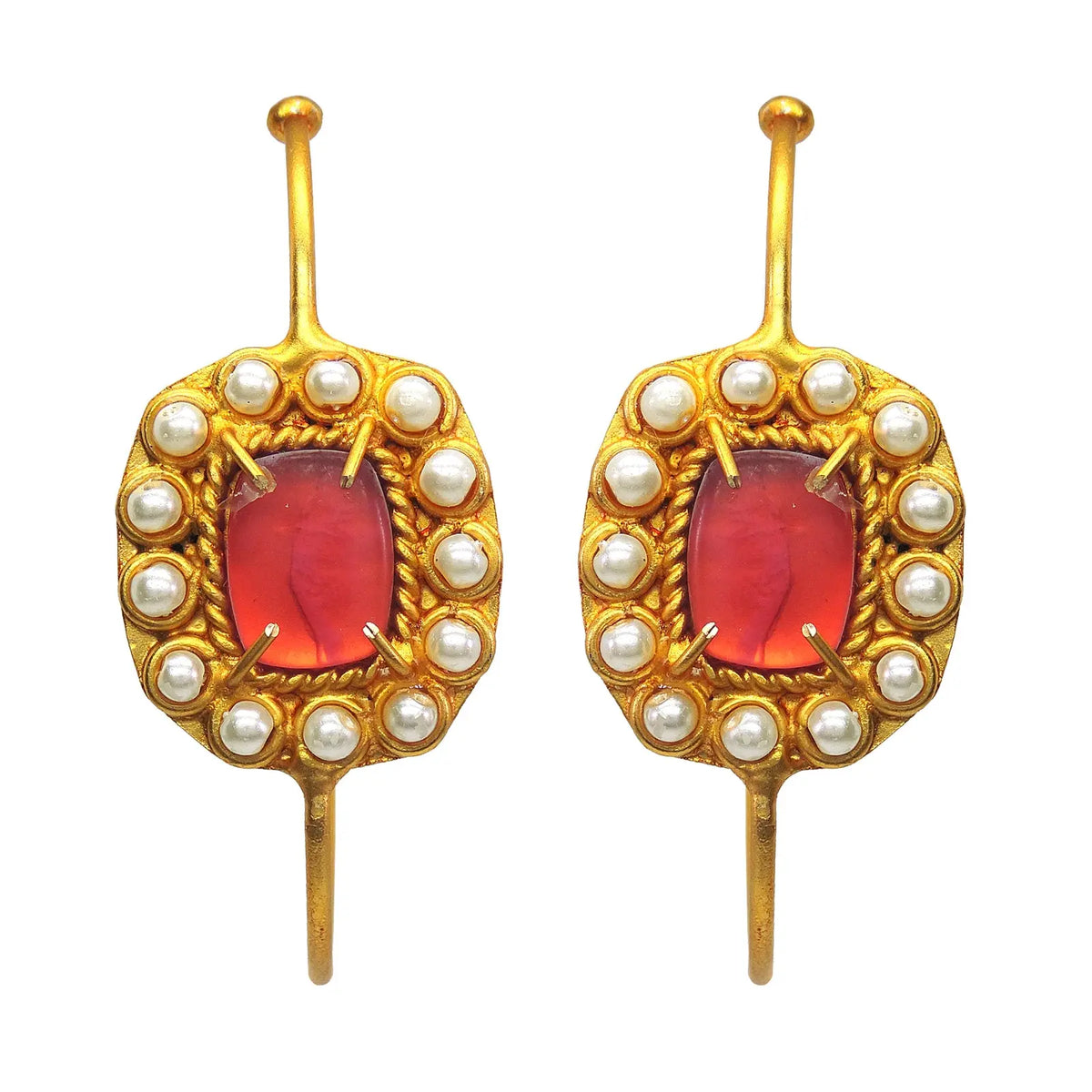 Keya Hoops (Crimson)- Handcrafted Jewellery from Dori