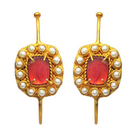 Keya Hoops (Crimson)- Handcrafted Jewellery from Dori