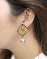 Mesh Cube Danglers- Handcrafted Jewellery from Dori