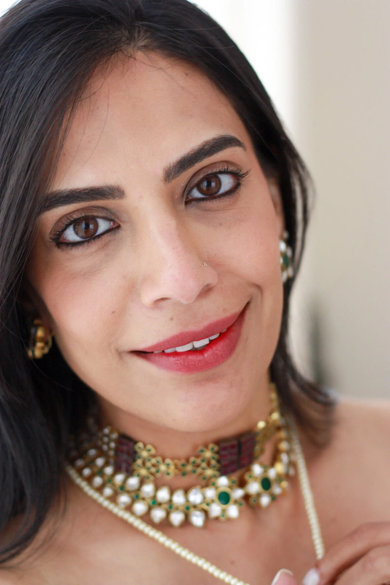 Multi-Row Polki Necklacefrom Dori