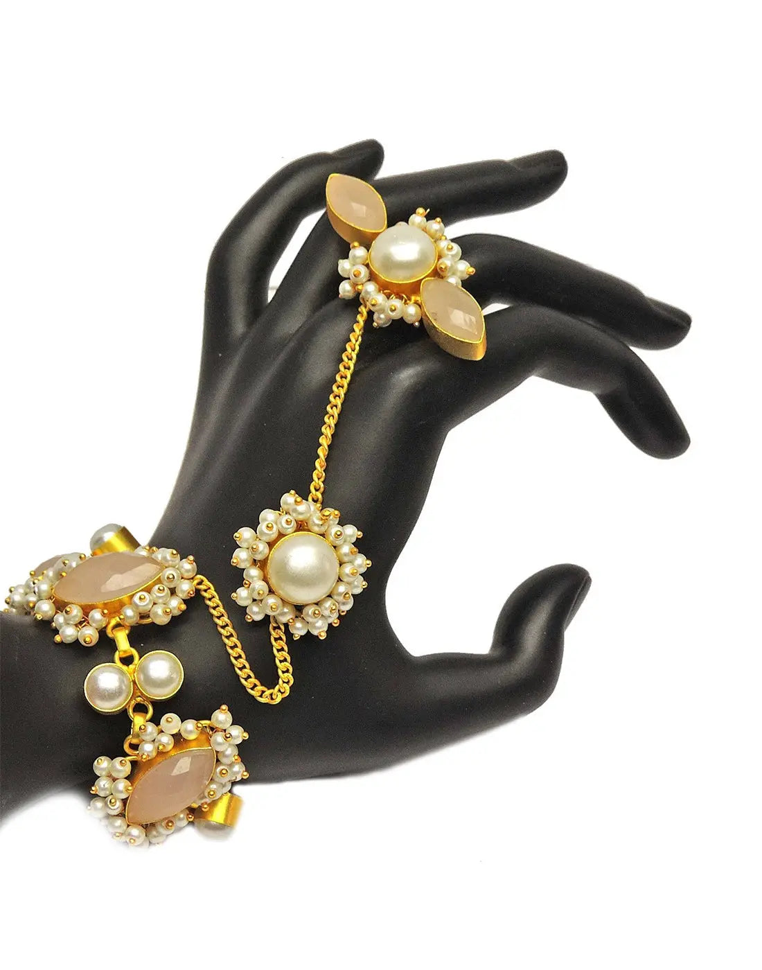 Rosea Hand Harness / Ring Bracelet- Handcrafted Jewellery from Dori
