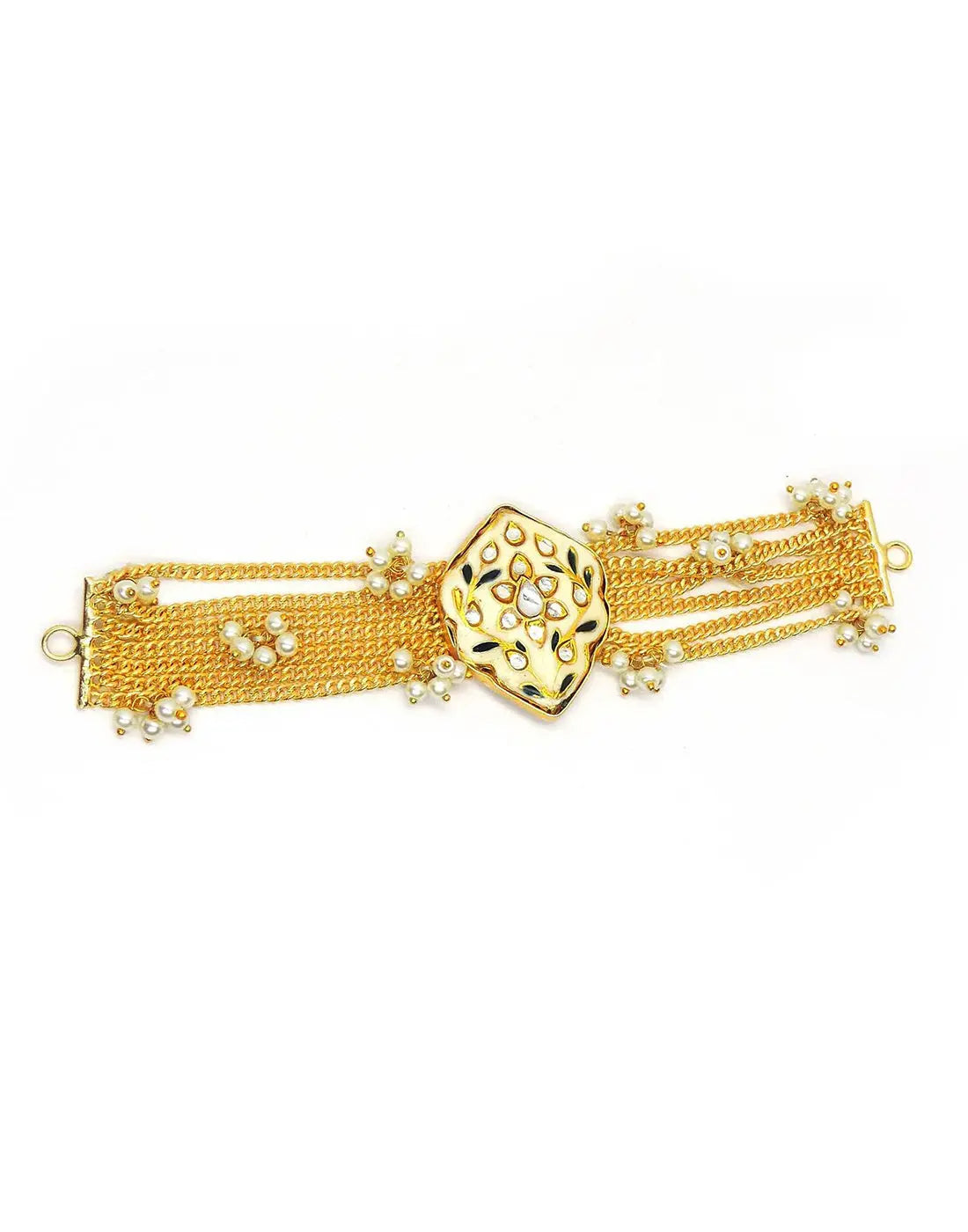 Shield Kundan Bracelet- Handcrafted Jewellery from Dori