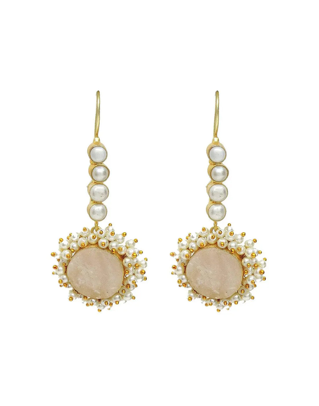 Sphere Rose Danglers- Handcrafted Jewellery from Dori