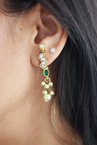 Teardrop Kundan Cascade Earringsfrom Dori