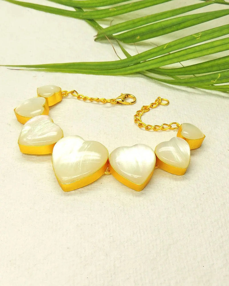 White Heart Bracelet- Handcrafted Jewellery from Dori