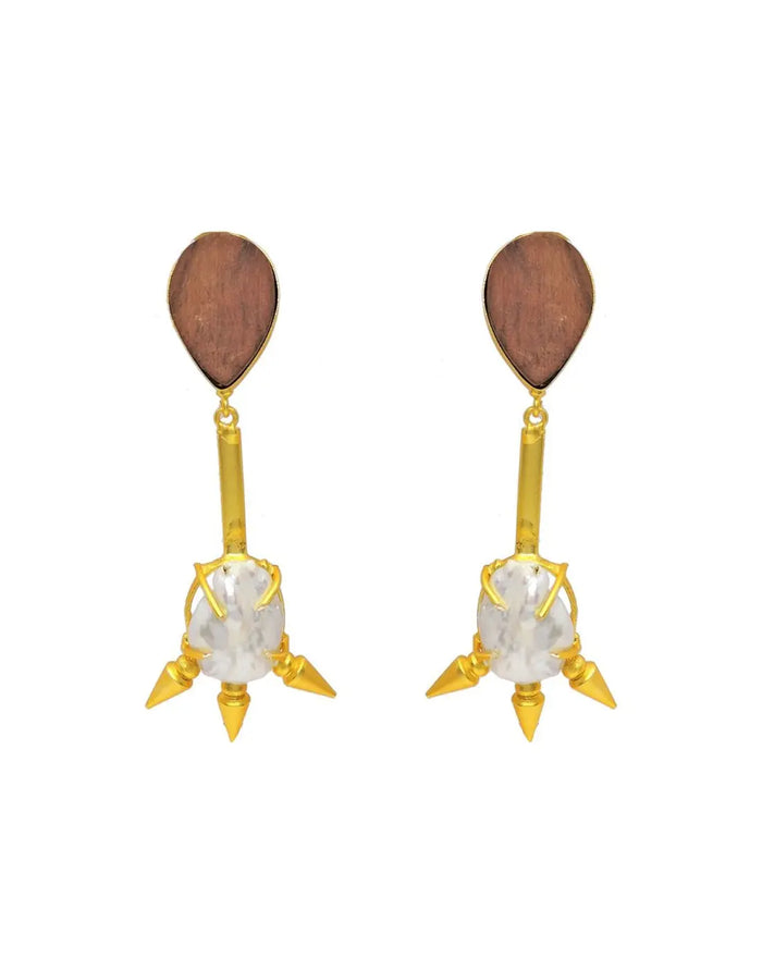 Wood Spike Earrings- Handcrafted Jewellery from Dori