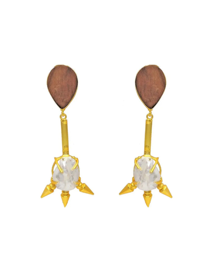 Wood Spike Earrings- Handcrafted Jewellery from Dori