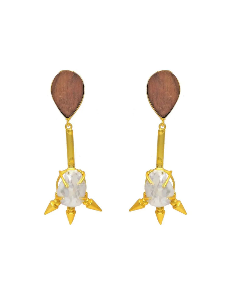 Wood Spike Earrings- Handcrafted Jewellery from Dori