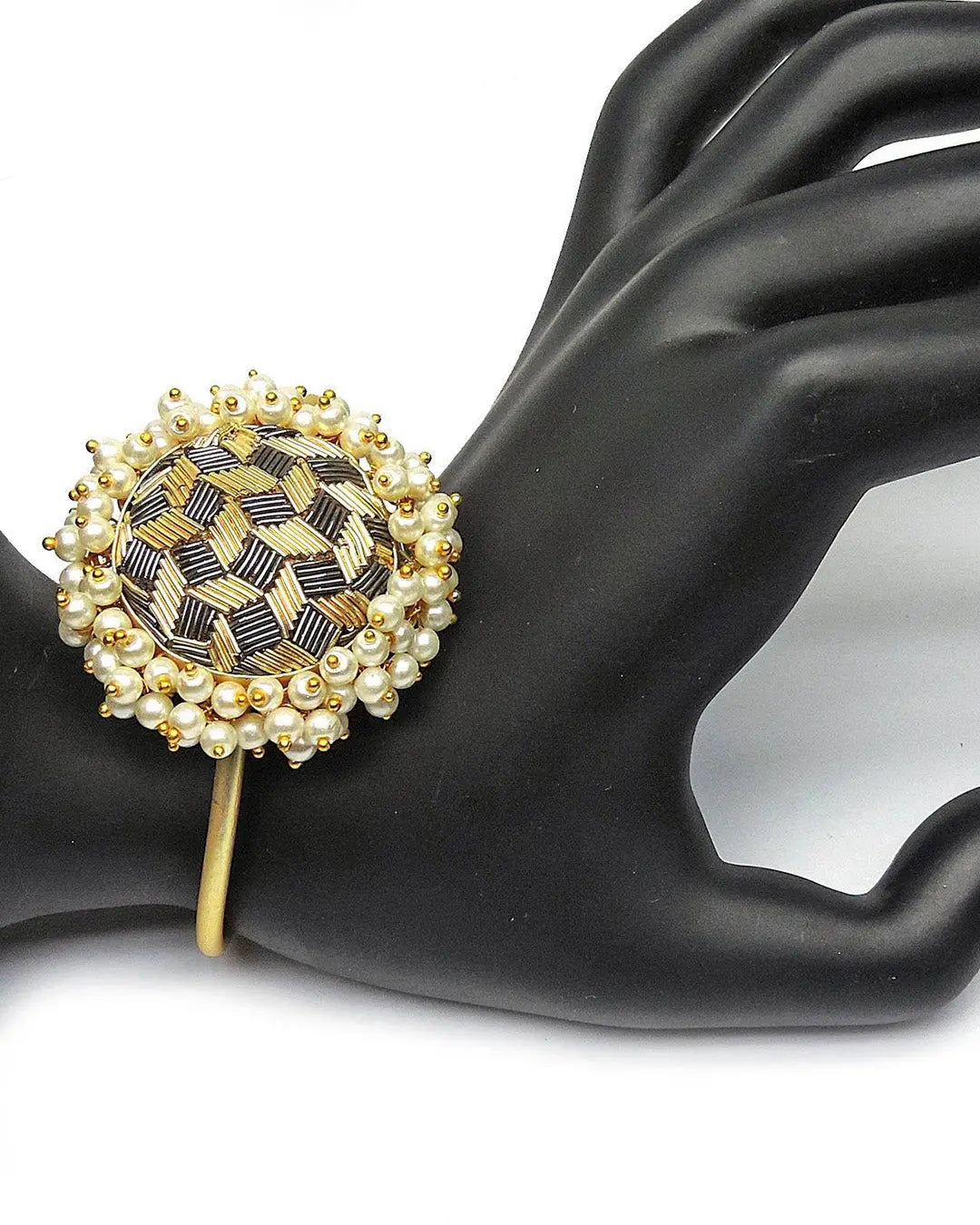 Zardosi Bloom Cuff- Handcrafted Jewellery from Dori