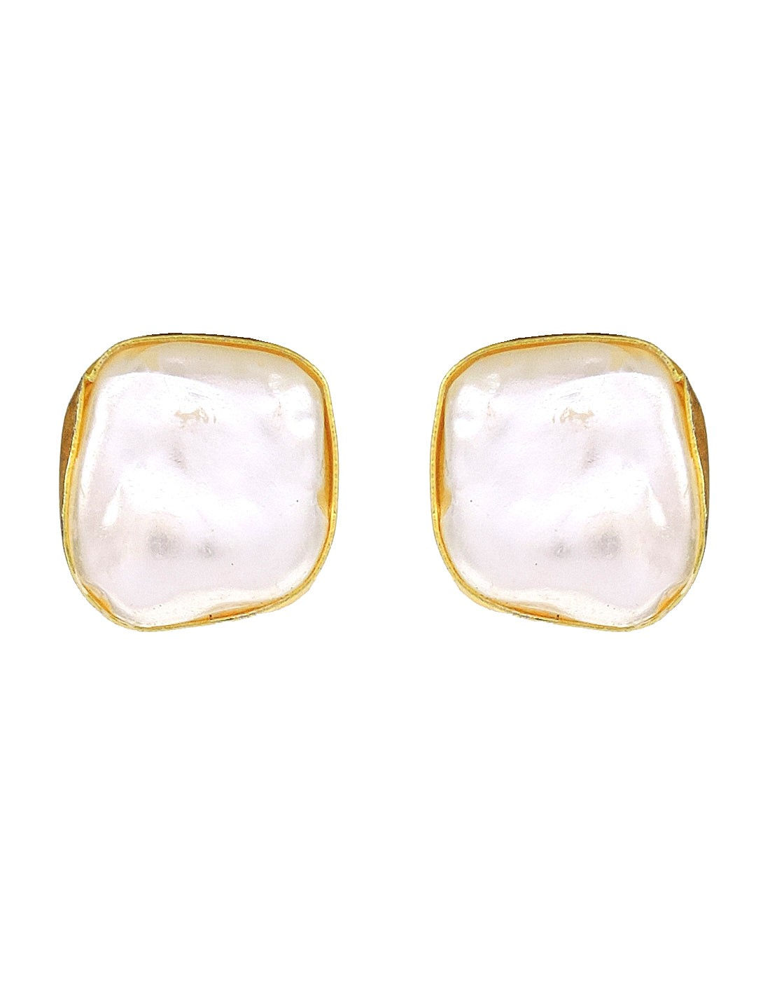 Pearl Cube Earrings - Statement Earrings - Gold-Plated & Hypoallergenic Jewellery - Made in India - Dubai Jewellery - Dori