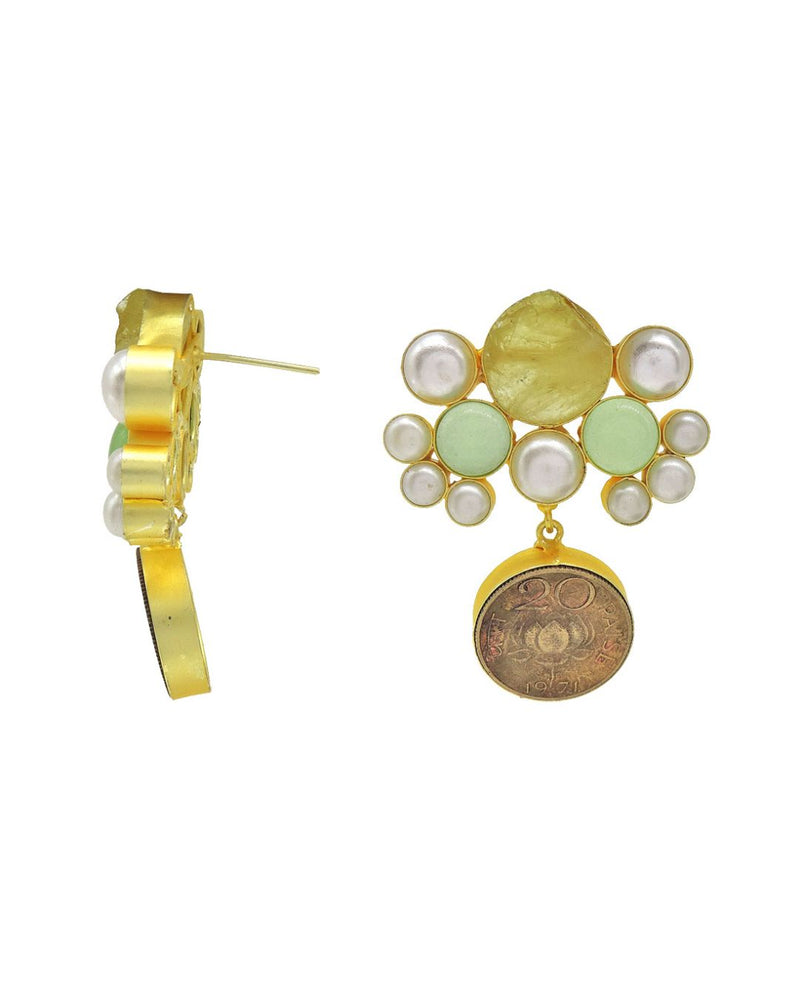Avel Earrings (Citrine) - Earrings - Handcrafted Jewellery - Made in India - Dubai Jewellery, Fashion & Lifestyle - Dori