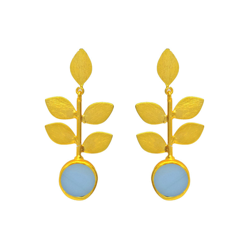 Eliana Earrings in Blue Onyx - Earrings - Handcrafted Jewellery - Made in India - Dubai Jewellery, Fashion & Lifestyle - Dori