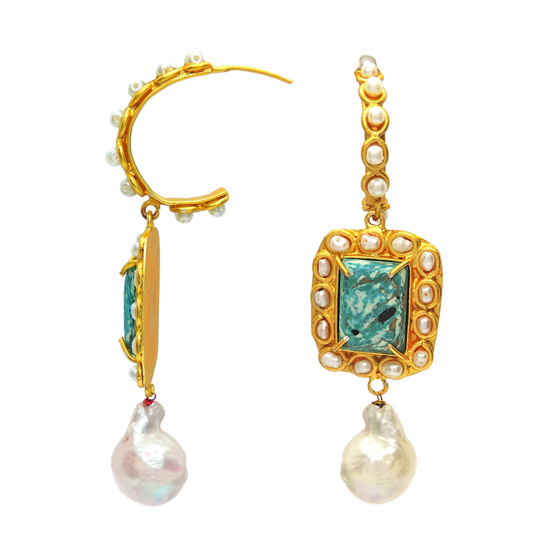 Oma Hoops in Ocean - Earrings - Handcrafted Jewellery - Dori