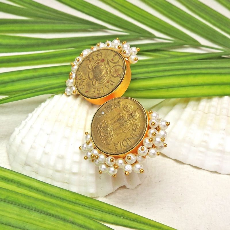 Twin Coin Ring in Gold - Rings - Handcrafted Jewellery - Dori