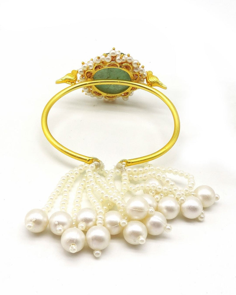 Bloom Tassel Cuff (Fluorite) - Bracelets & Cuffs - Handcrafted Jewellery - Made in India - Dubai Jewellery, Fashion & Lifestyle - Dori