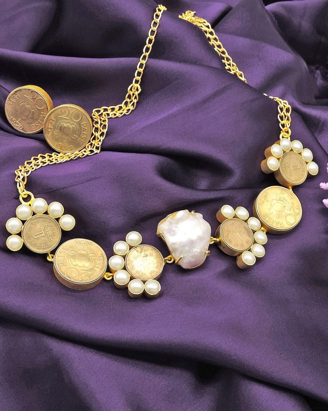 Coin & Pearl Necklace - Necklaces - Handcrafted Jewellery - Made in India - Dubai Jewellery, Fashion & Lifestyle - Dori