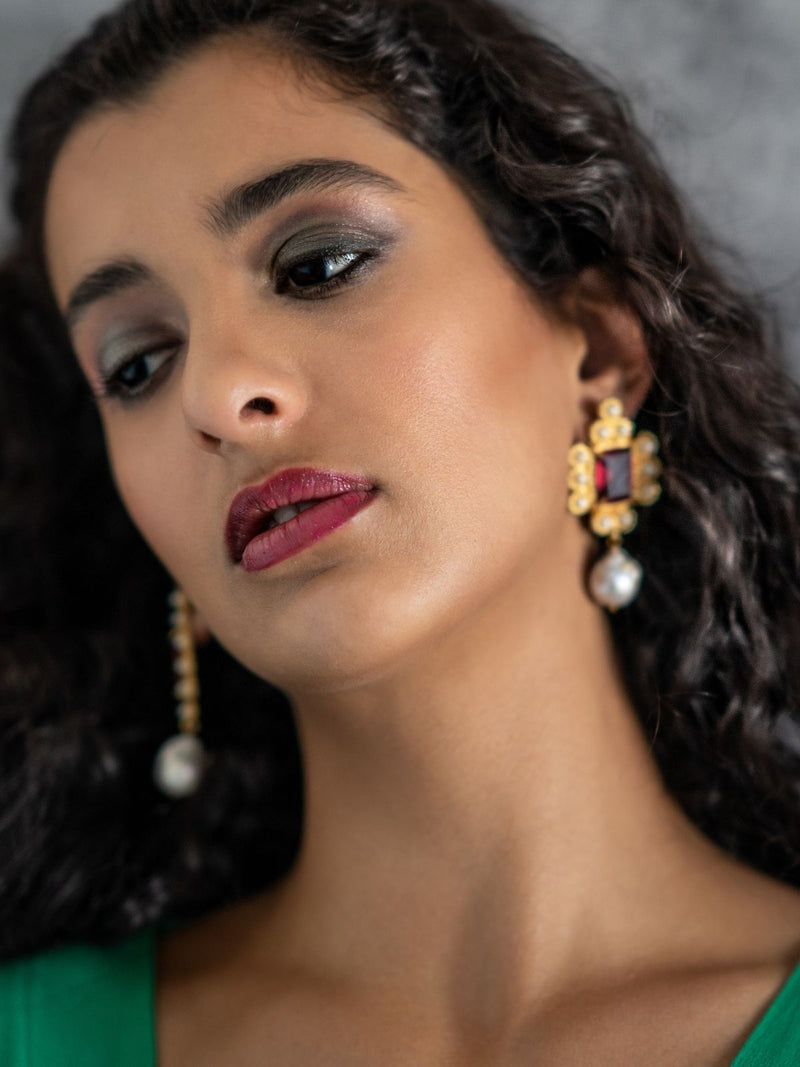 Suhana Earrings in Rose - Earrings - Handcrafted Jewellery - Dori