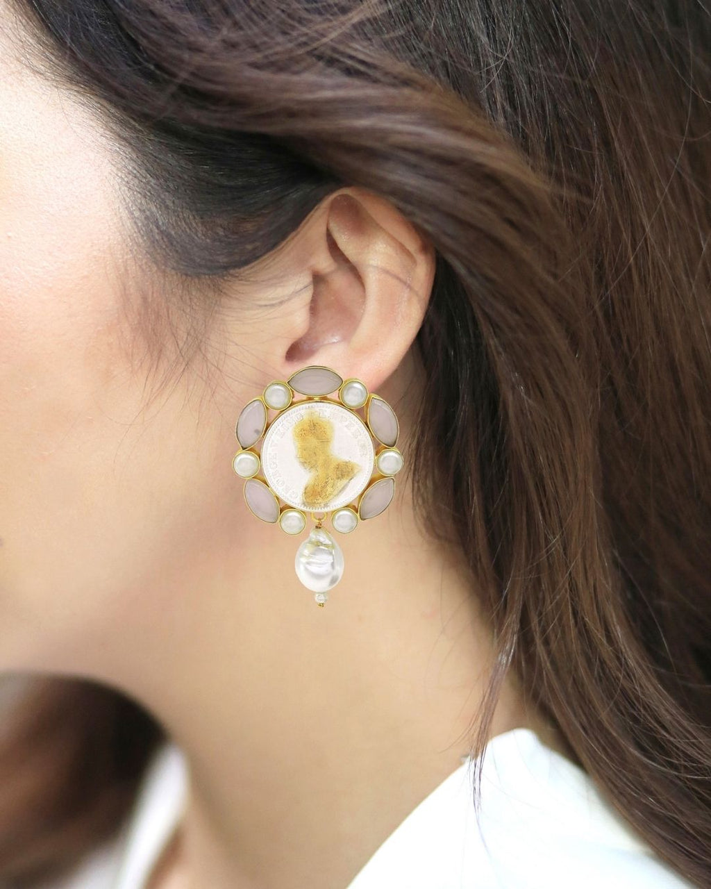 Oracle Pearl Danglers - Earrings - Handcrafted Jewellery - Made in India - Dubai Jewellery, Fashion & Lifestyle - Dori