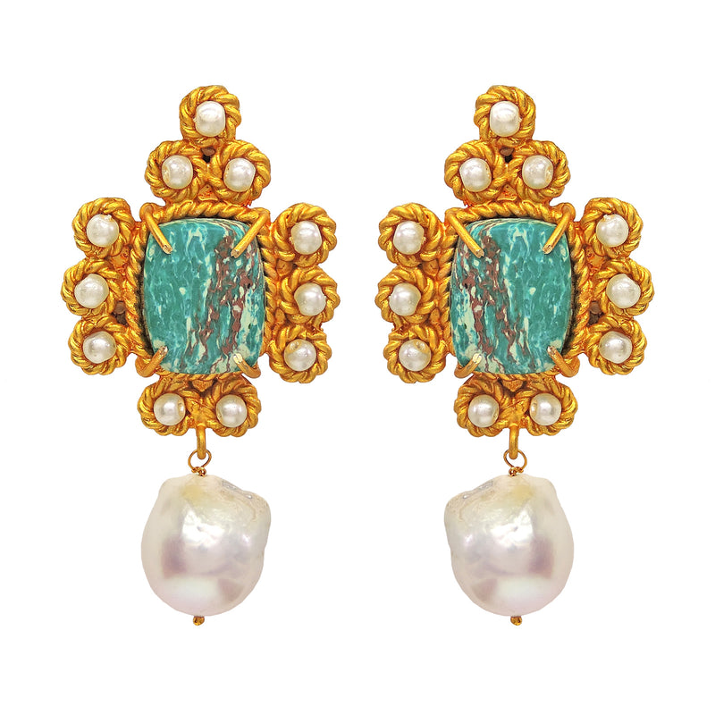 Suhana Earrings in Ocean - Earrings - Handcrafted Jewellery - Dori