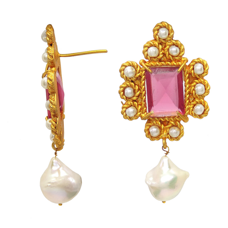 Suhana Earrings in Rose - Earrings - Handcrafted Jewellery - Dori
