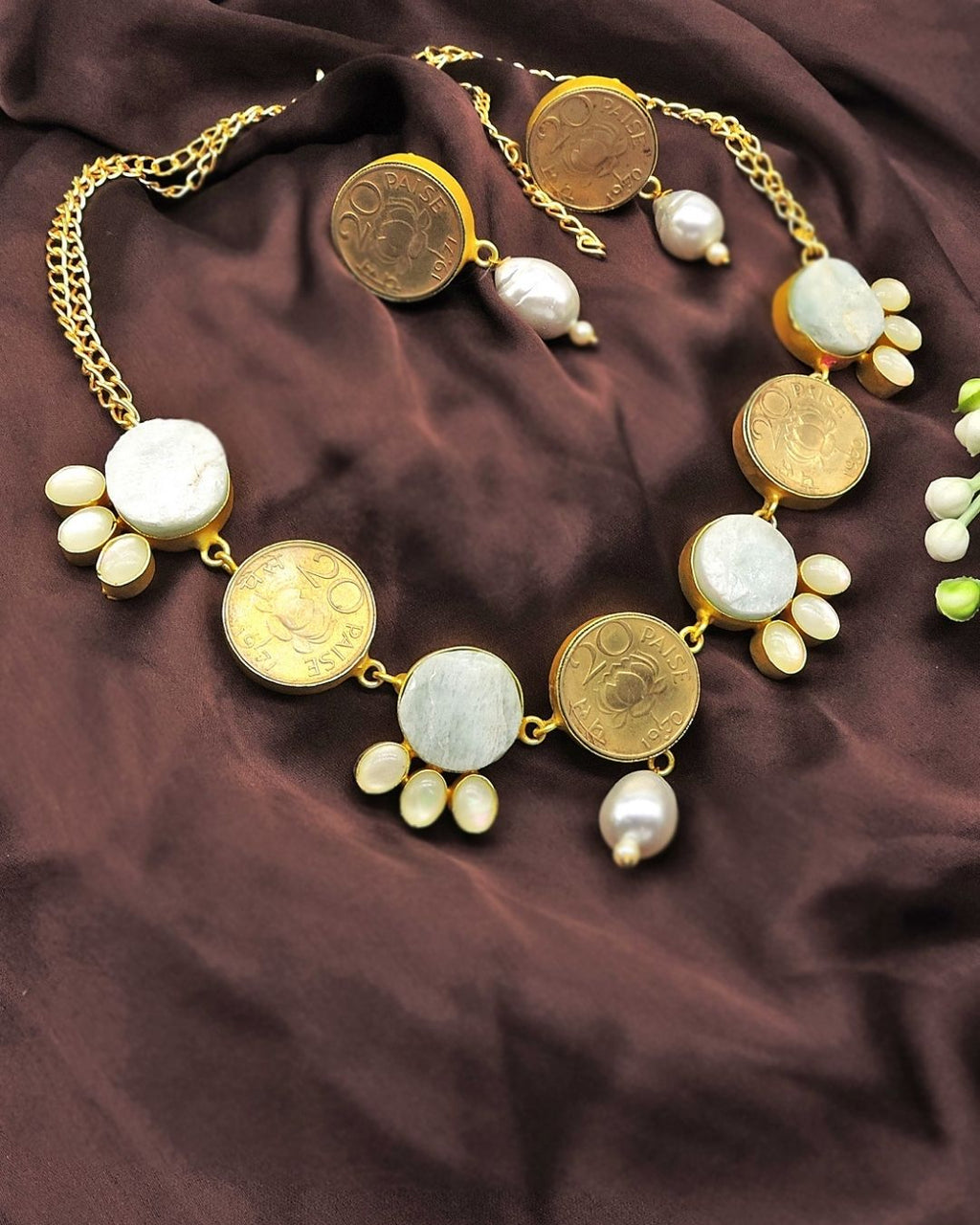 Coin & Amazonite Necklace - Necklaces - Handcrafted Jewellery - Made in India - Dubai Jewellery, Fashion & Lifestyle - Dori