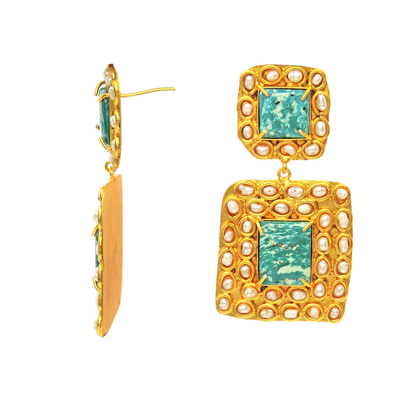 Yasmin Earrings in Ocean - Earrings - Handcrafted Jewellery - Made in India - Dubai Jewellery, Fashion & Lifestyle - Dori