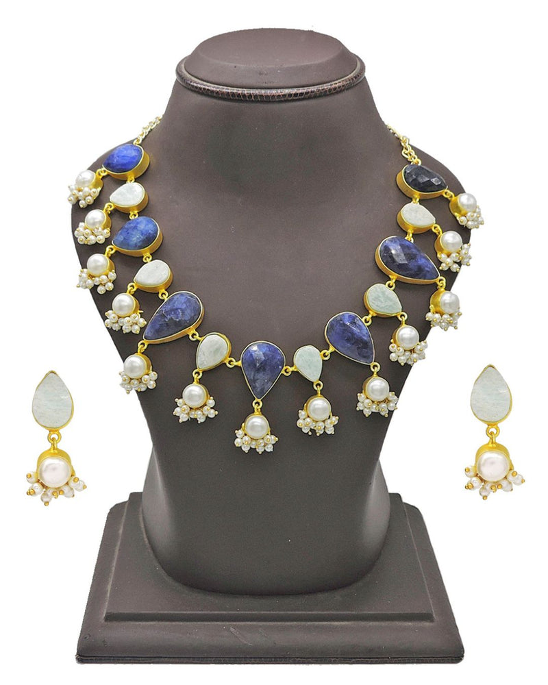 Elena Lazuni Necklace & Earrings Set - Necklace - Earrings - Handcrafted Jewellery - Made in India - Dubai Jewellery, Fashion & Lifestyle - Dori