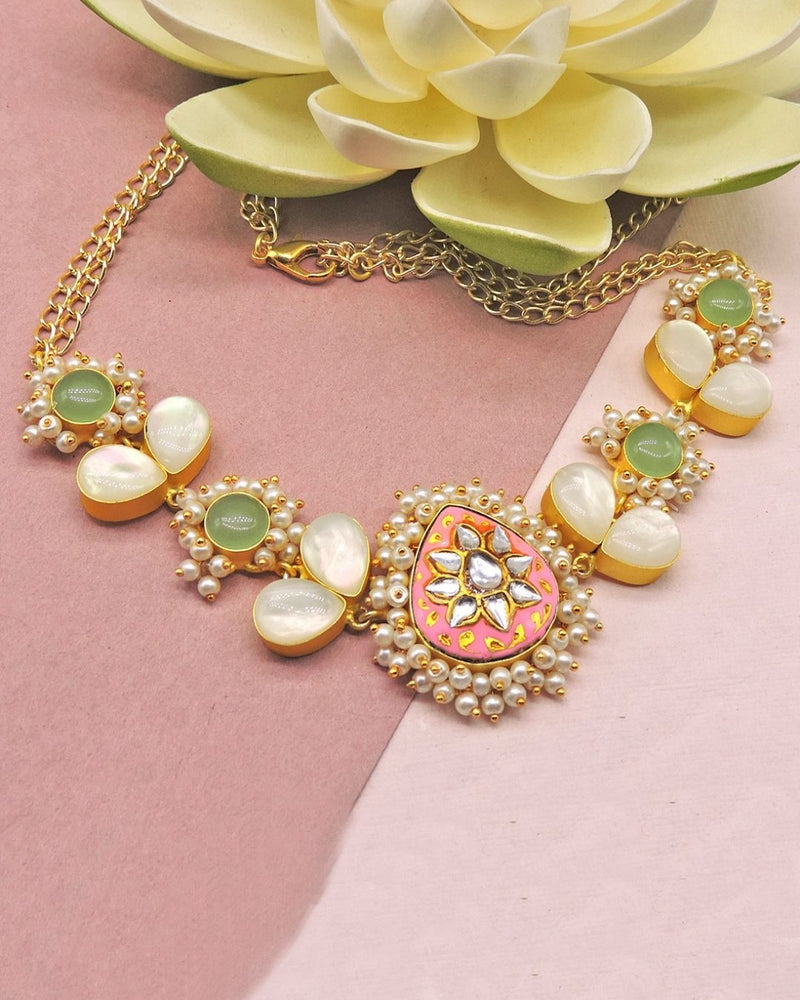 Rashna Necklace (Rose) - Necklaces - Handcrafted Jewellery - Made in India - Dubai Jewellery, Fashion & Lifestyle - Dori