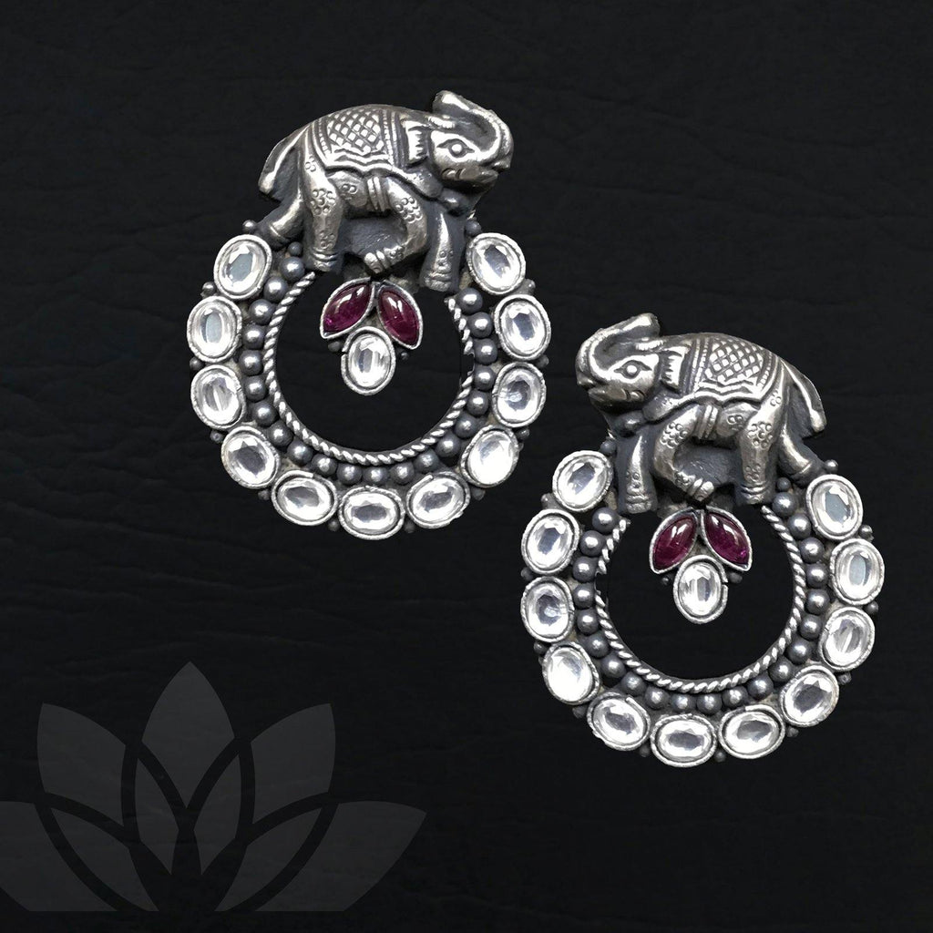 Elephant Silver Earrings - Earrings - Handcrafted Jewellery - Dori