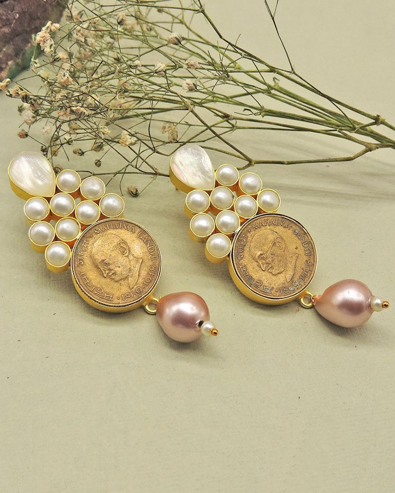 Amari Earrings (Rose Pearl) - Earrings - Handcrafted Jewellery - Made in India - Dubai Jewellery, Fashion & Lifestyle - Dori