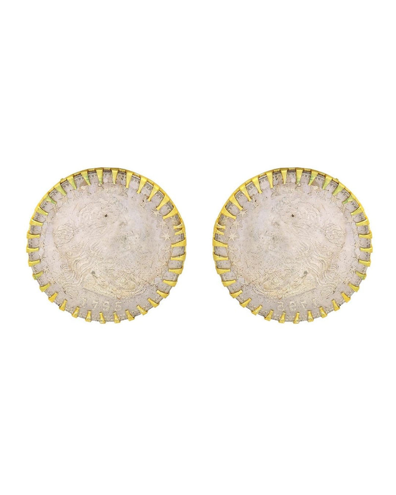 Coin Statement Studs - Earrings - Handcrafted Jewellery - Made in India - Dubai Jewellery, Fashion & Lifestyle - Dori