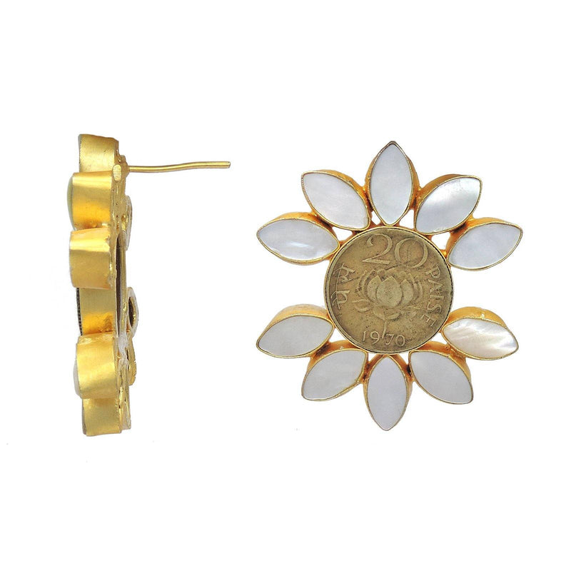 Coin Lily Earrings - Earrings - Handcrafted Jewellery - Dori