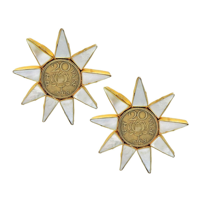 Coin Spike Earrings - Earrings - Handcrafted Jewellery - Dori