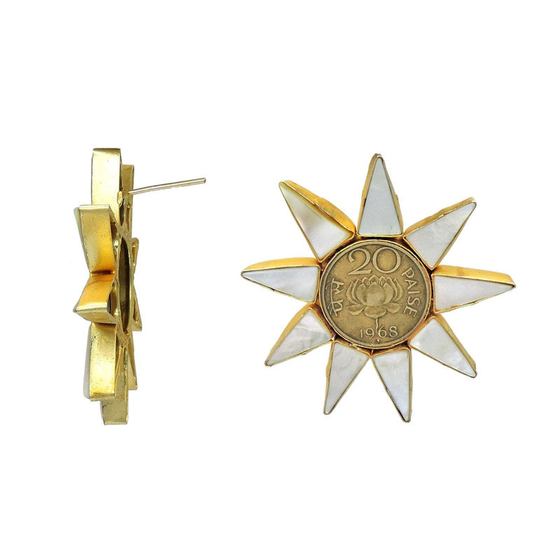 Coin Spike Earrings - Earrings - Handcrafted Jewellery - Dori