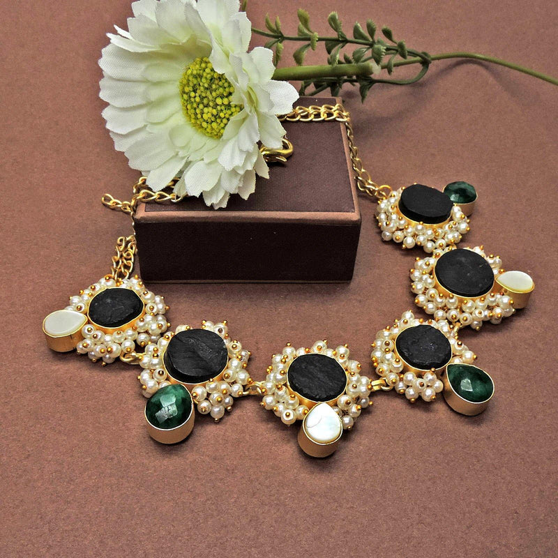 Emerald Haathipada Drop Necklace - Necklaces - Handcrafted Jewellery - Dori