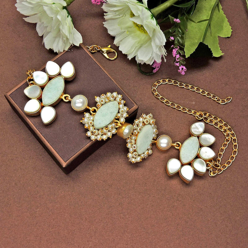 Half Flora Amazonite Necklace - Necklaces - Handcrafted Jewellery - Dori