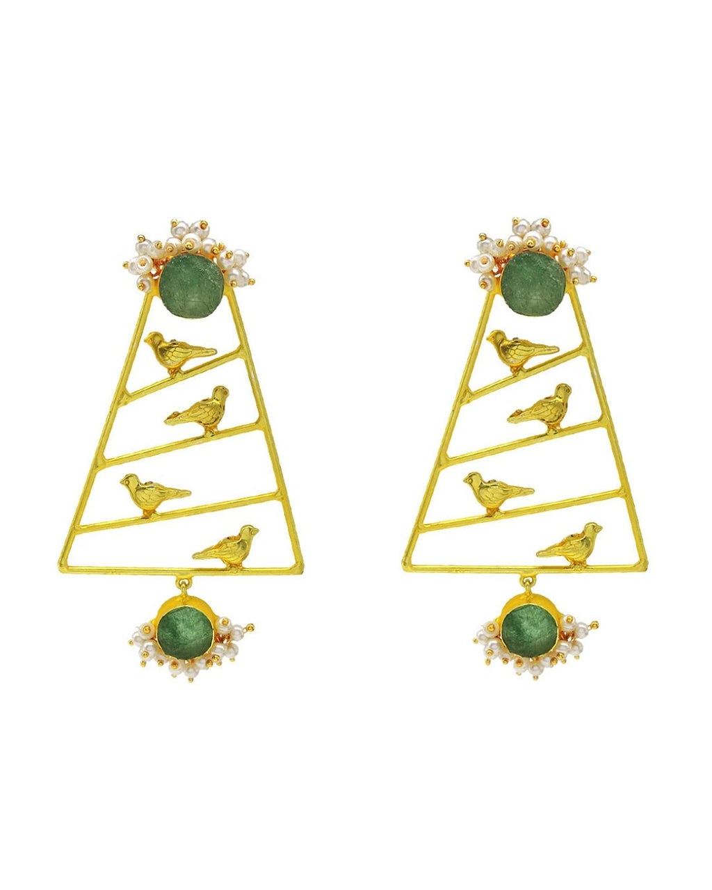 Birds Of Paradise Earrings (Fluorite) - Earrings - Handcrafted Jewellery - Made in India - Dubai Jewellery, Fashion & Lifestyle - Dori